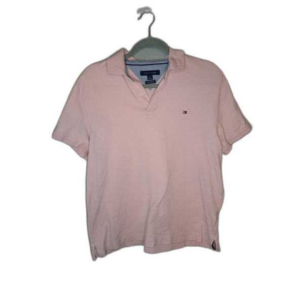 Tommy Hilfiger Women's Custom Fit Pink Short Sleeve Polo Shirt Size Medium - Picture 1 of 4